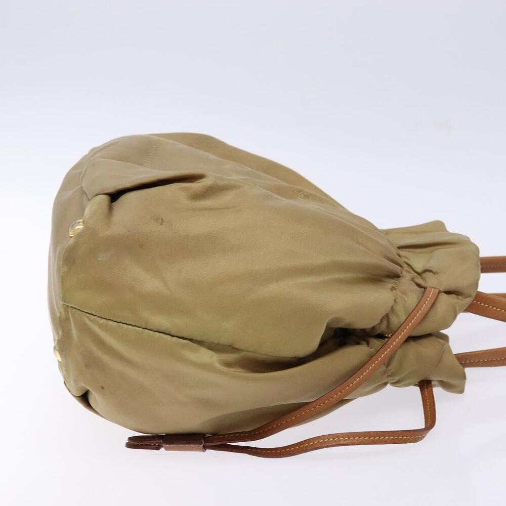 PRADA Hand Bag Nylon Beige Gold - Picture 4 of 13